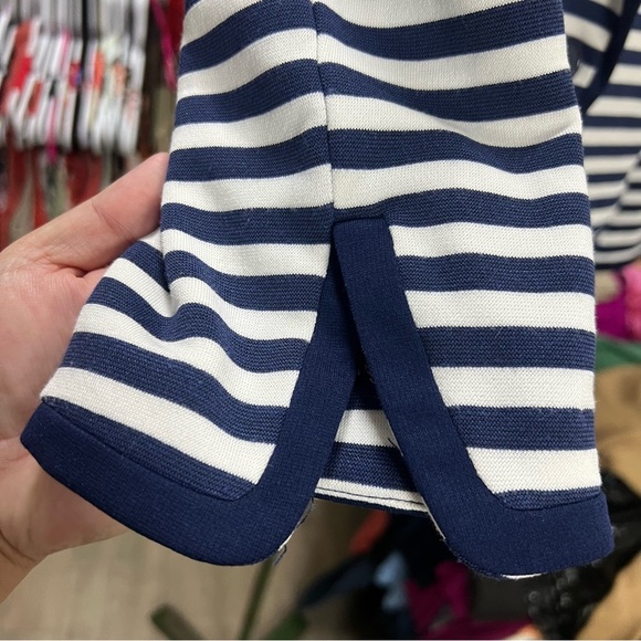 !SOLD! CLEO Navy & White Striped Women's Blazer Two Button Front Small Petite - Picture 6 of 7